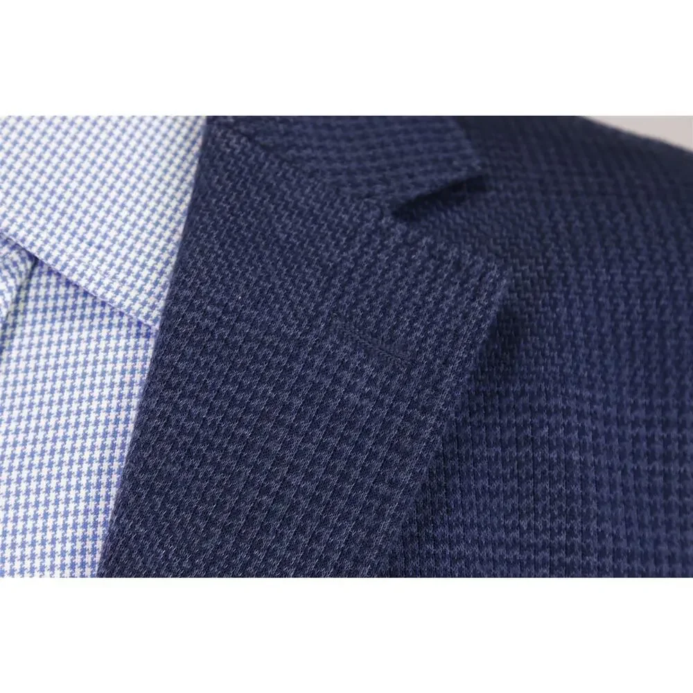 Massimo Dutti Royal Blue Plaid Knit Unstructured Wool Silk Sportcoat Blazer 38R